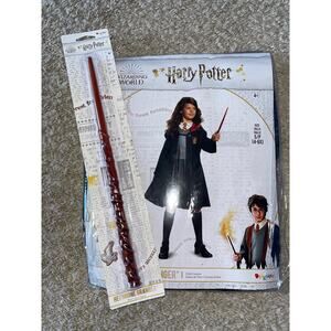 CHILD HARRY POTTER HERMIONE ROBE & WAND HALLOWEEN COSTUME DRESS S DG107579 NEW